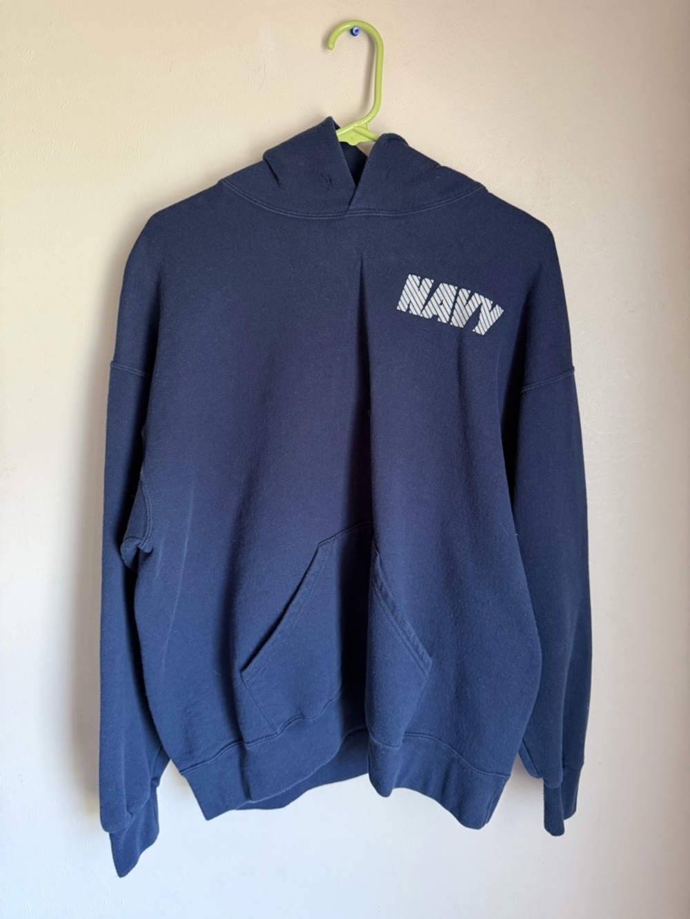 Soffe Navy Hooded Sweatshirt with White 'NAVY' Chest Print